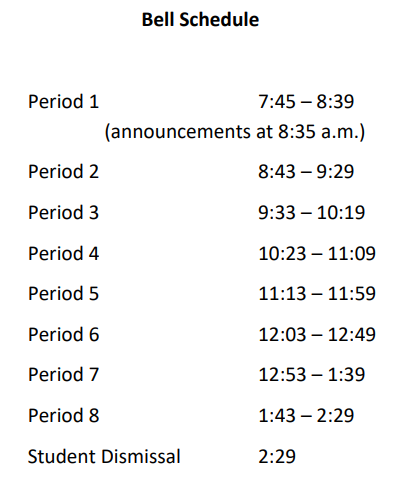 Bell Schedule 